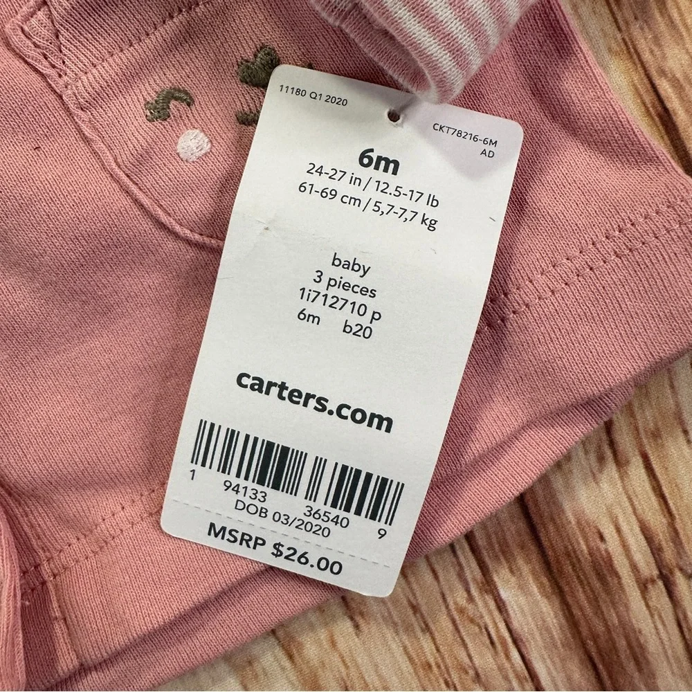 Carter's Pink Baby Cardigan Size 6 Months